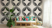 Starburst Deco Wallpaper in a guest room providing a classic deco style wallpaper., GD7854