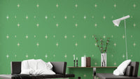 Bold Starburst Green Background Wallpaper for walls, SUSCT06