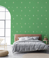 Elegant Starburst Green Background Wallpaper for walls, SUSCT06