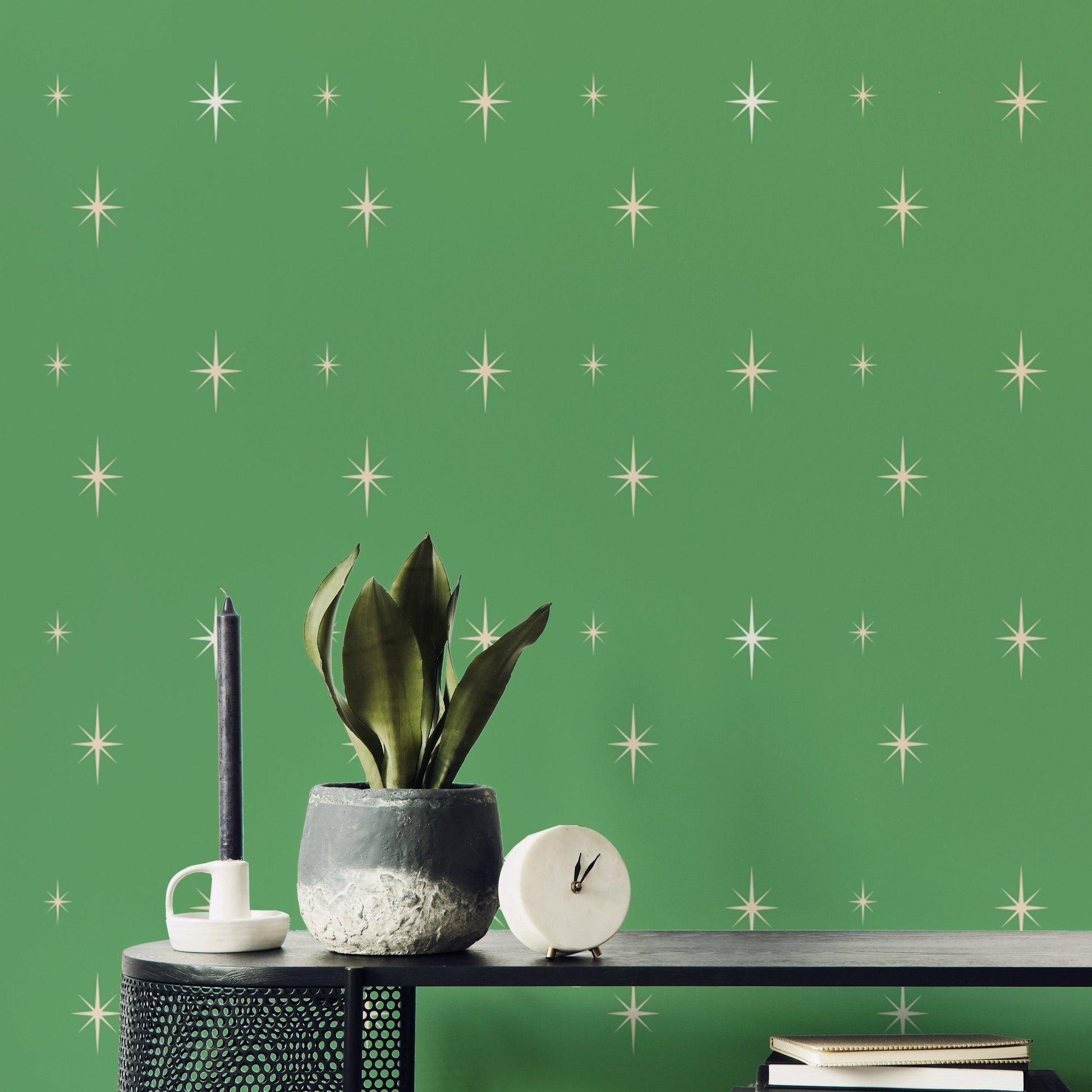Fresh Starburst Green Background Wallpaper for walls, SUSCT06