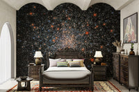 The image shows an artistic impression of a peaceful starry night.

