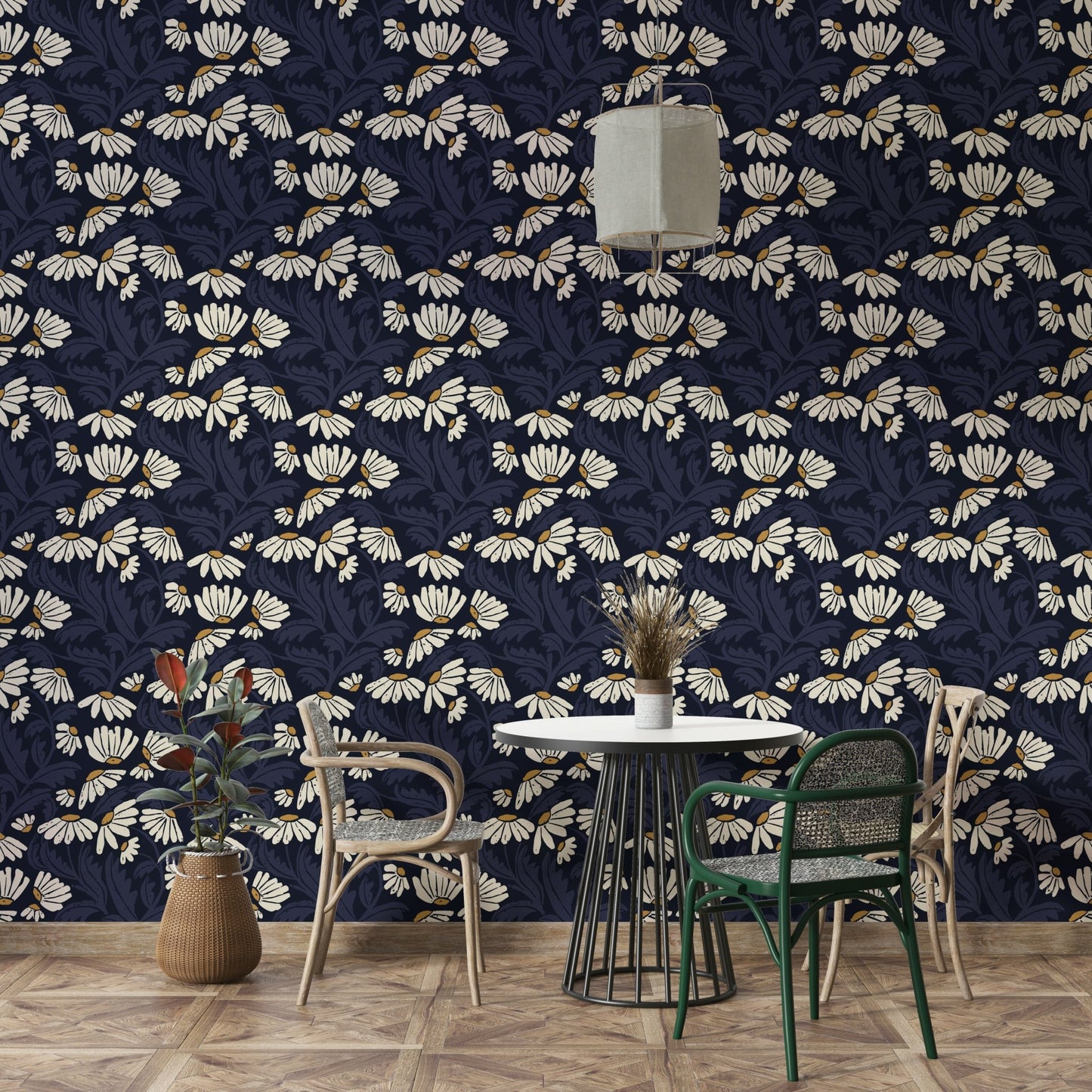 Elegant daisy petals with subtle star accents wallpaper


