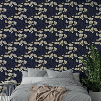 Bright daisy flower design on wall wallpaper

