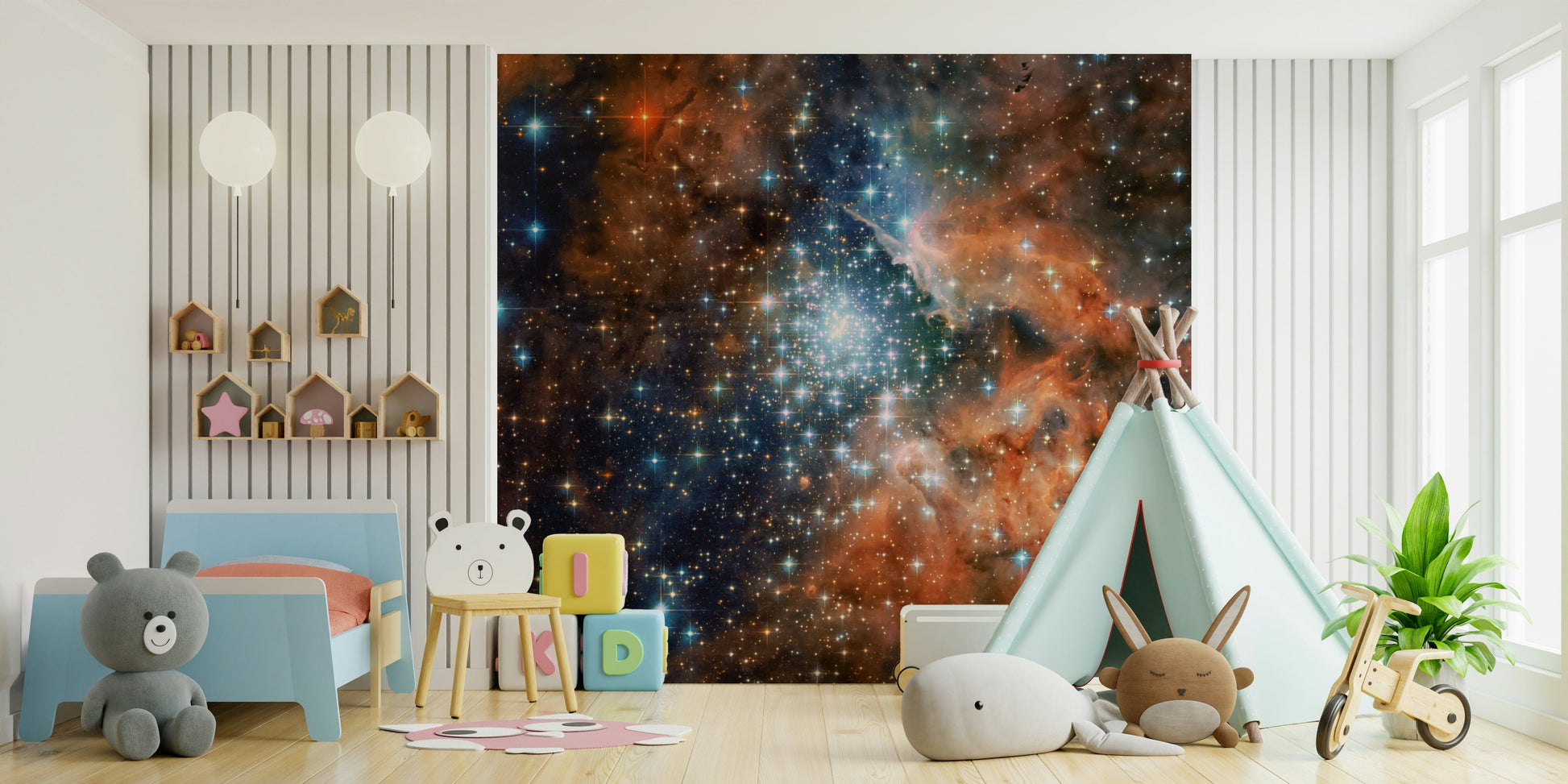 Starlight Vista Wall Mural midnight sky backdrop for a hallway wallpaper mural