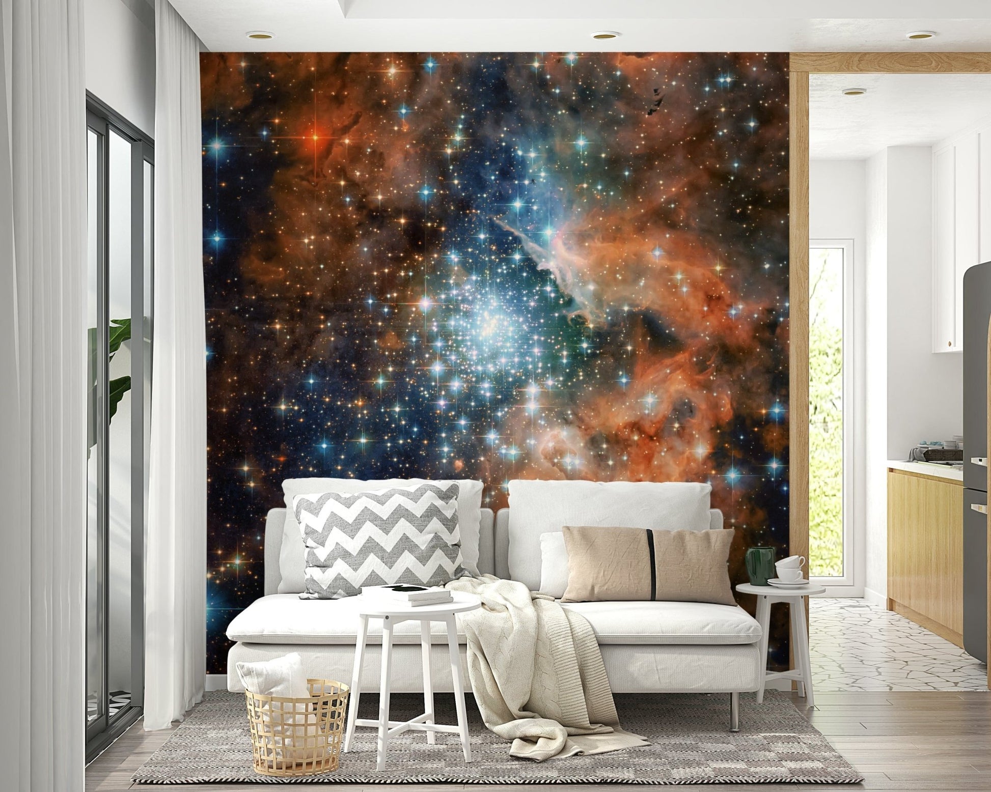Starlight Vista Wall Mural astronomical pattern for a nursery wallpaper mural, GD7656