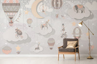 Decorative mural featuring a starry circus theme C176
