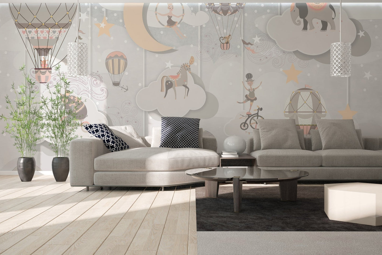 Magical circus wallpaper featuring stars C176