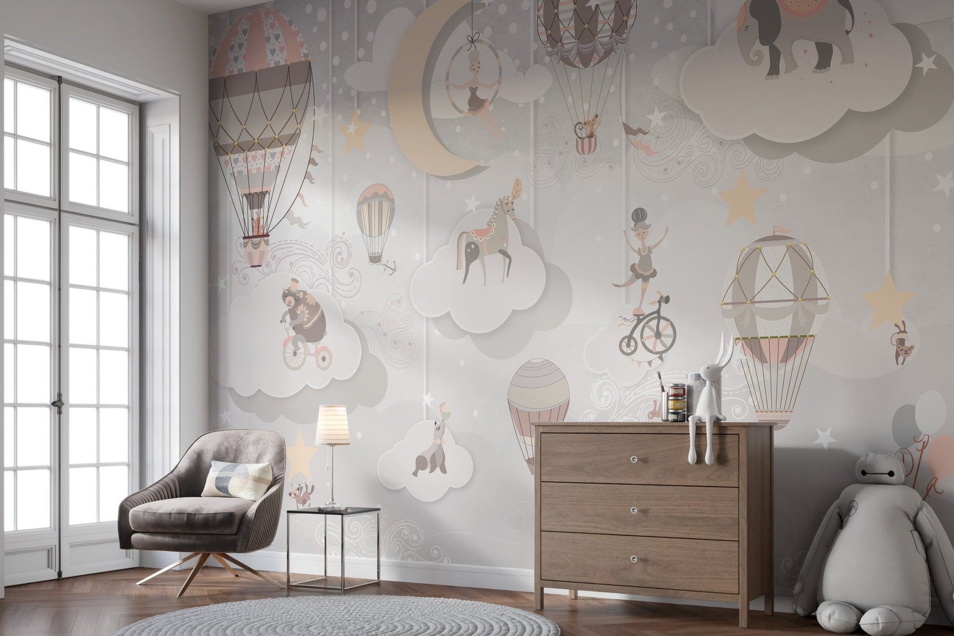 Spectacular starry circus wallpaper for kids C176