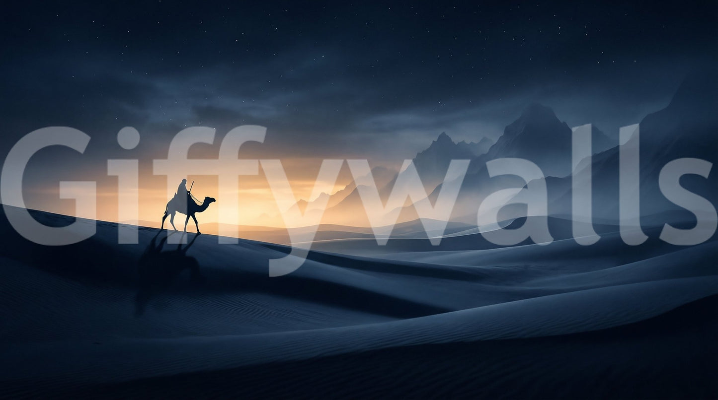 Smooth ridge curves move under starlight in this dune rider wall mural.GD9591
