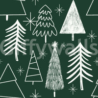 Starry Evergreen Wallpaper  Peel & Stick Christmas Decor