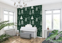 Whimsical Starry Evergreen motif, a charming winter design pattern.