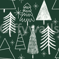 Starry Evergreen Wallpaper  Peel & Stick Christmas Decor