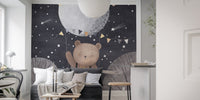 Starry balloon bear kids wallpaper
