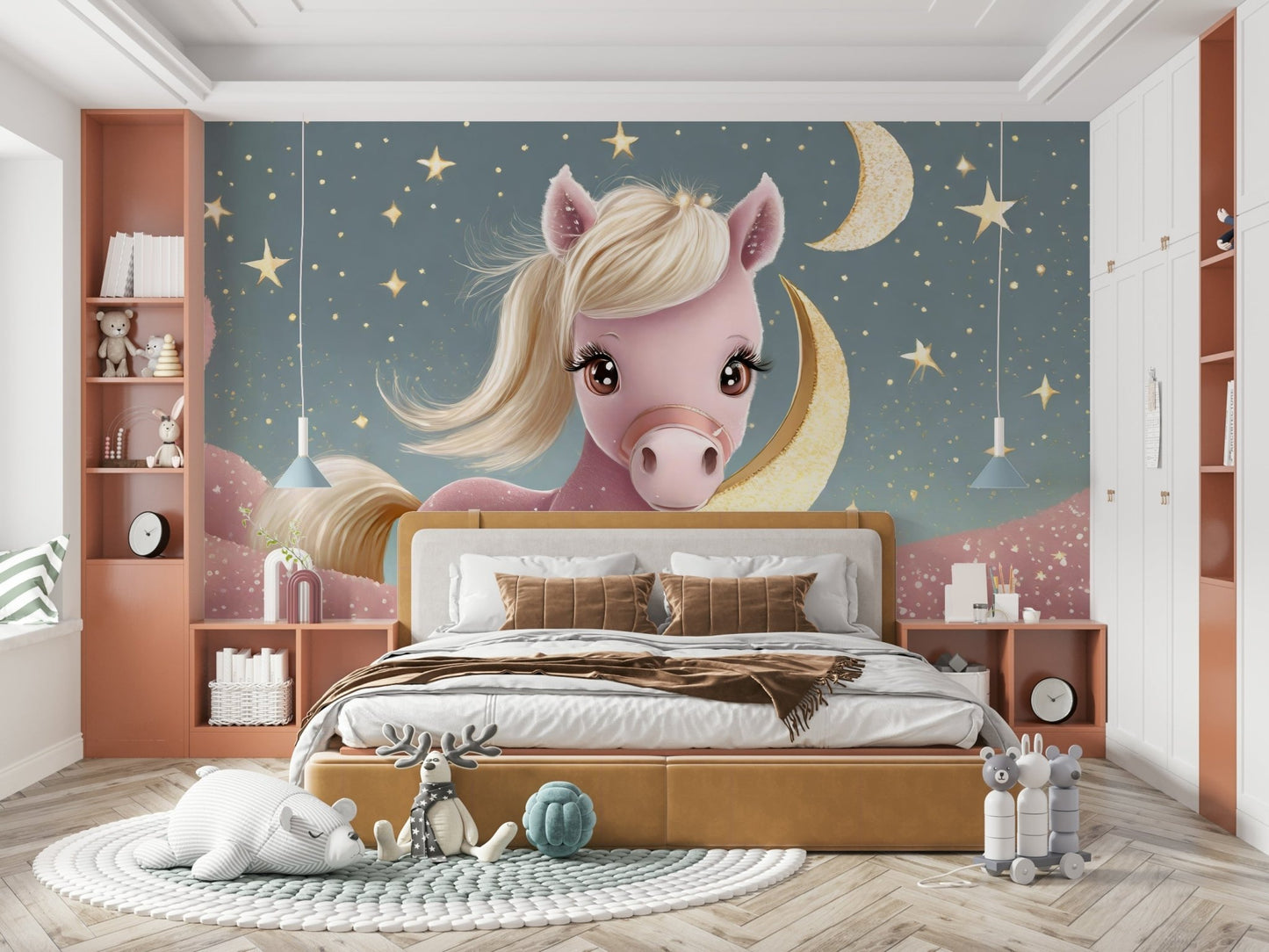 Starry Night Lullaby Pony wall mural for peaceful spaces

