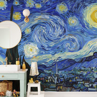 Starry Night Van Gogh Design Wallpaper Mural - Giffywalls A260