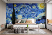 Starry Night Van Gogh Design Wallpaper Mural - Giffywalls A260