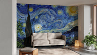 Starry Night Van Gogh Design Wallpaper Mural - Giffywalls A260