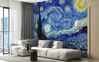 Starry Night Van Gogh Design Wallpaper Mural - Giffywalls A260
