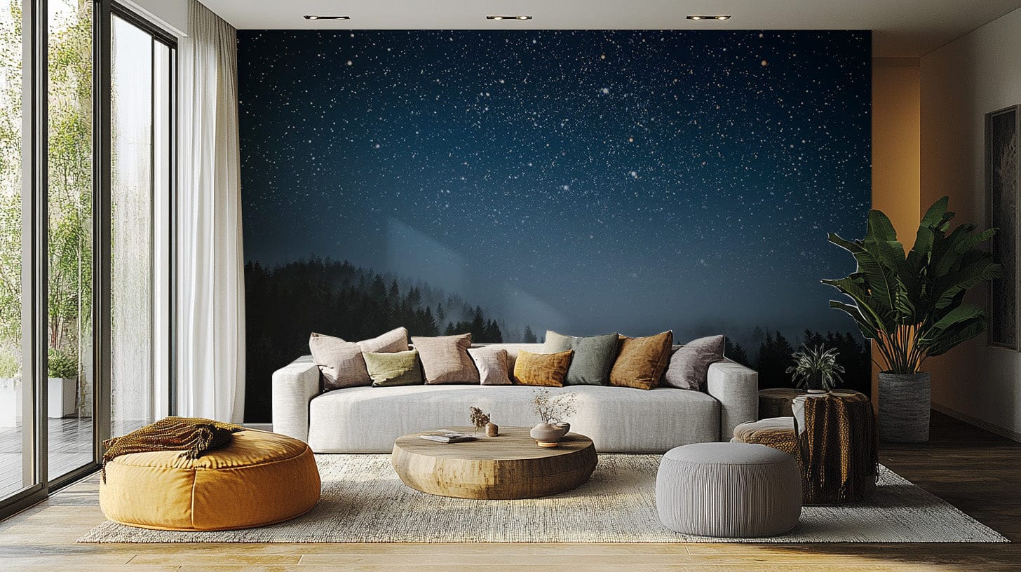 Starry Night Wallpaper Mural - Giffywalls mountain-03
