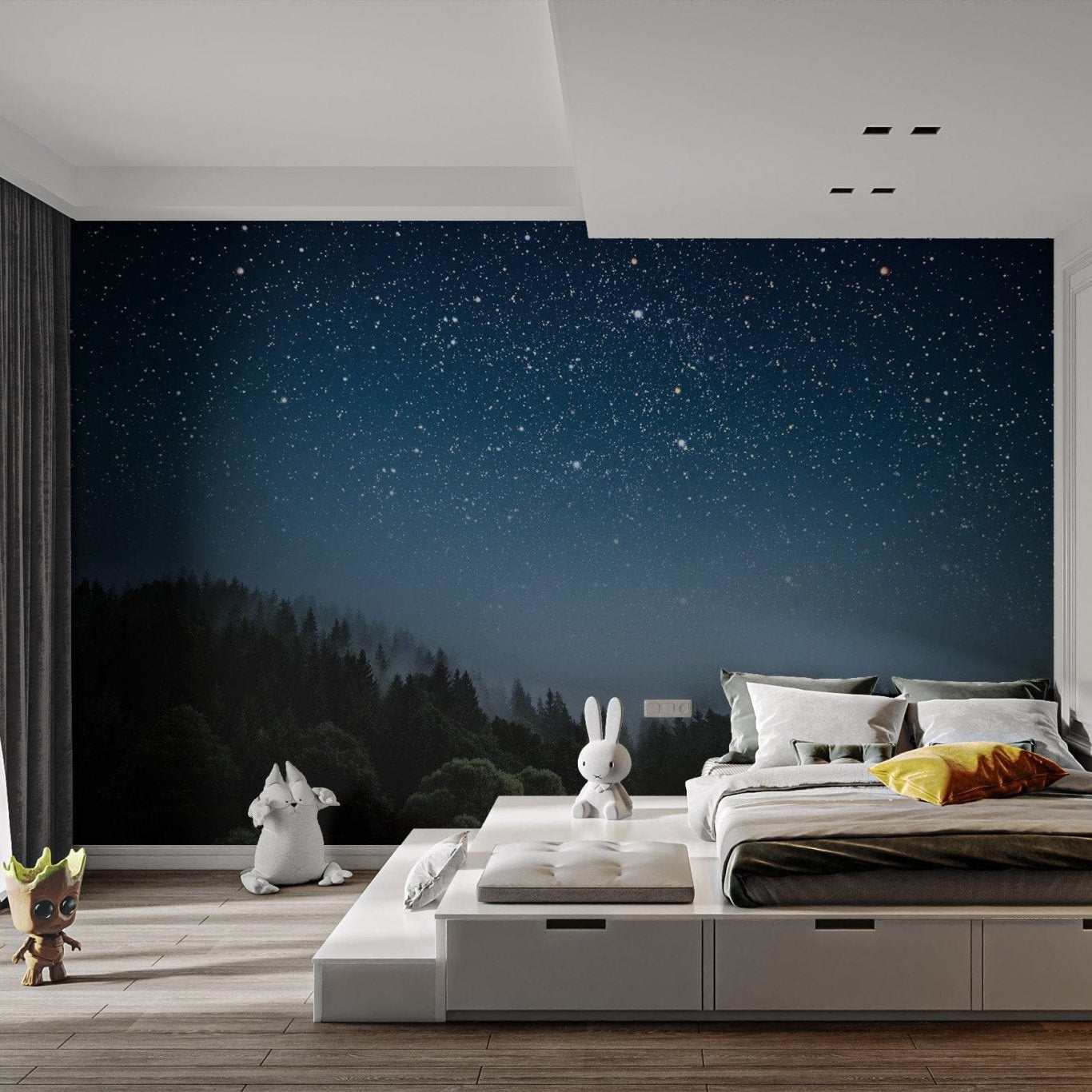 Starry Night Wallpaper Mural mountain-03
