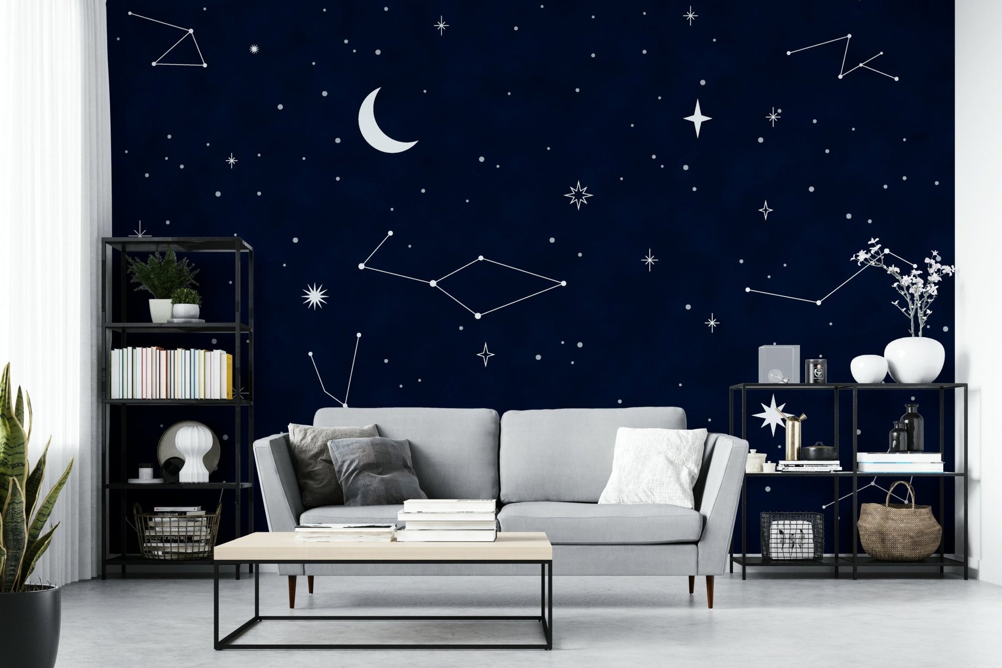 A wall mural of a peaceful celestial pattern. GD3671

