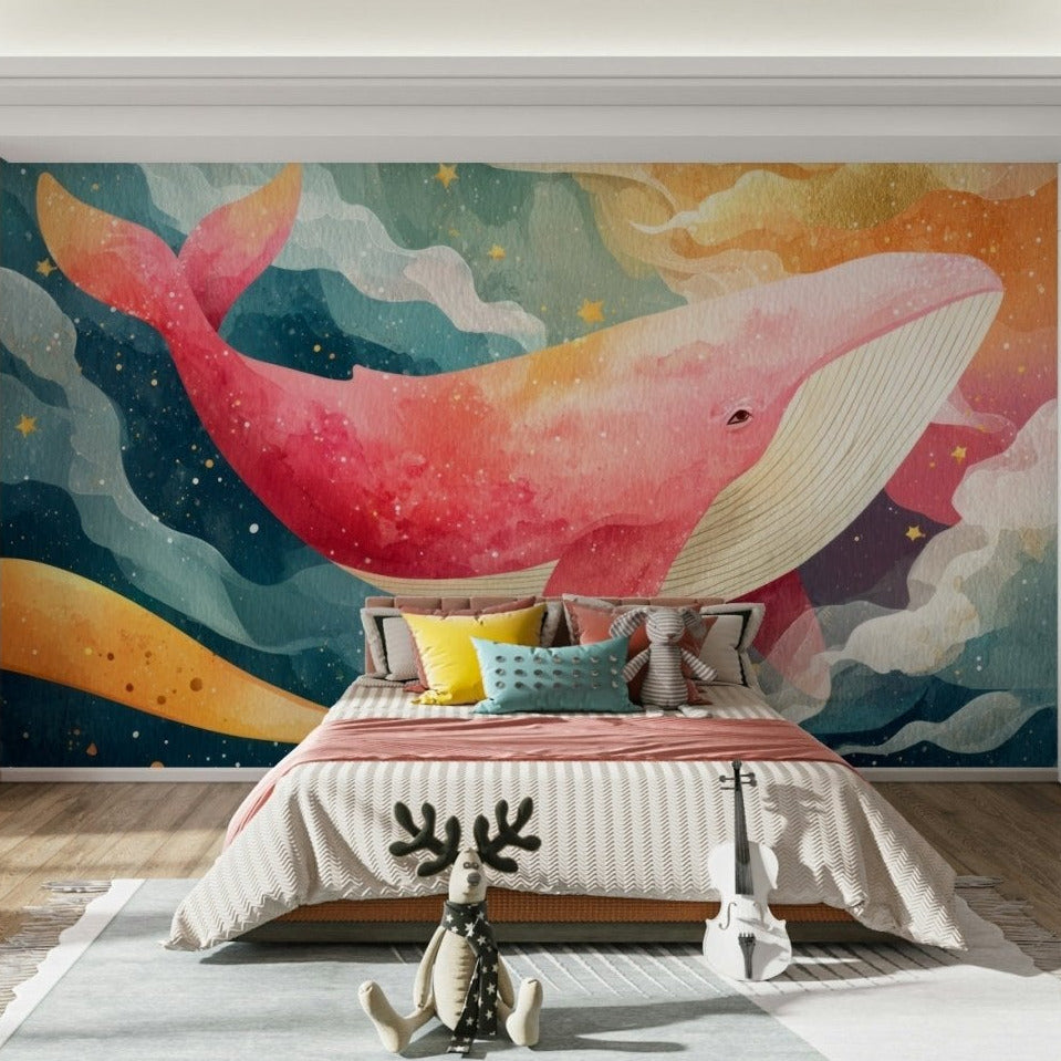 Living room decorated with starry ocean wallpaper, GD1125