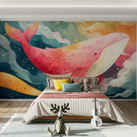 Living room decorated with starry ocean wallpaper, GD1125
