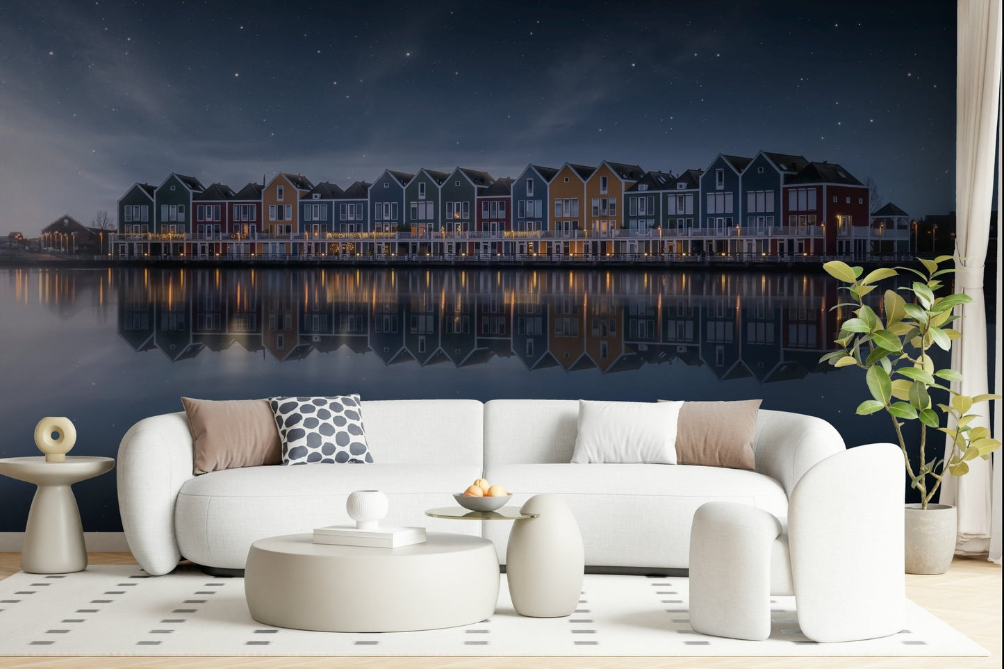 An artistic soft focus mural on minimalist wallpaper., GD5824