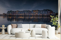 An artistic soft focus mural on minimalist wallpaper., GD5824