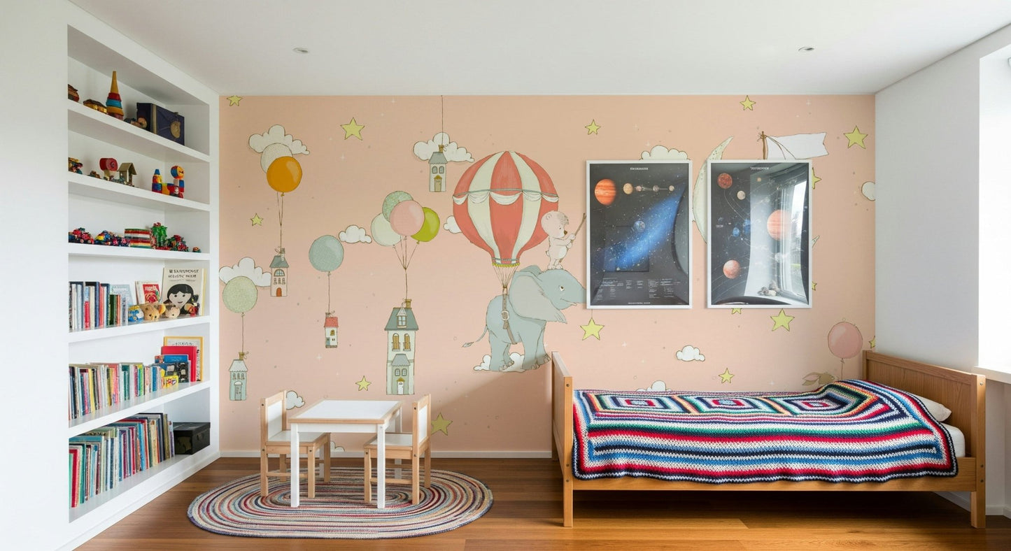 A contemplative gentle galaxy wallpaper mural for a feature wall.