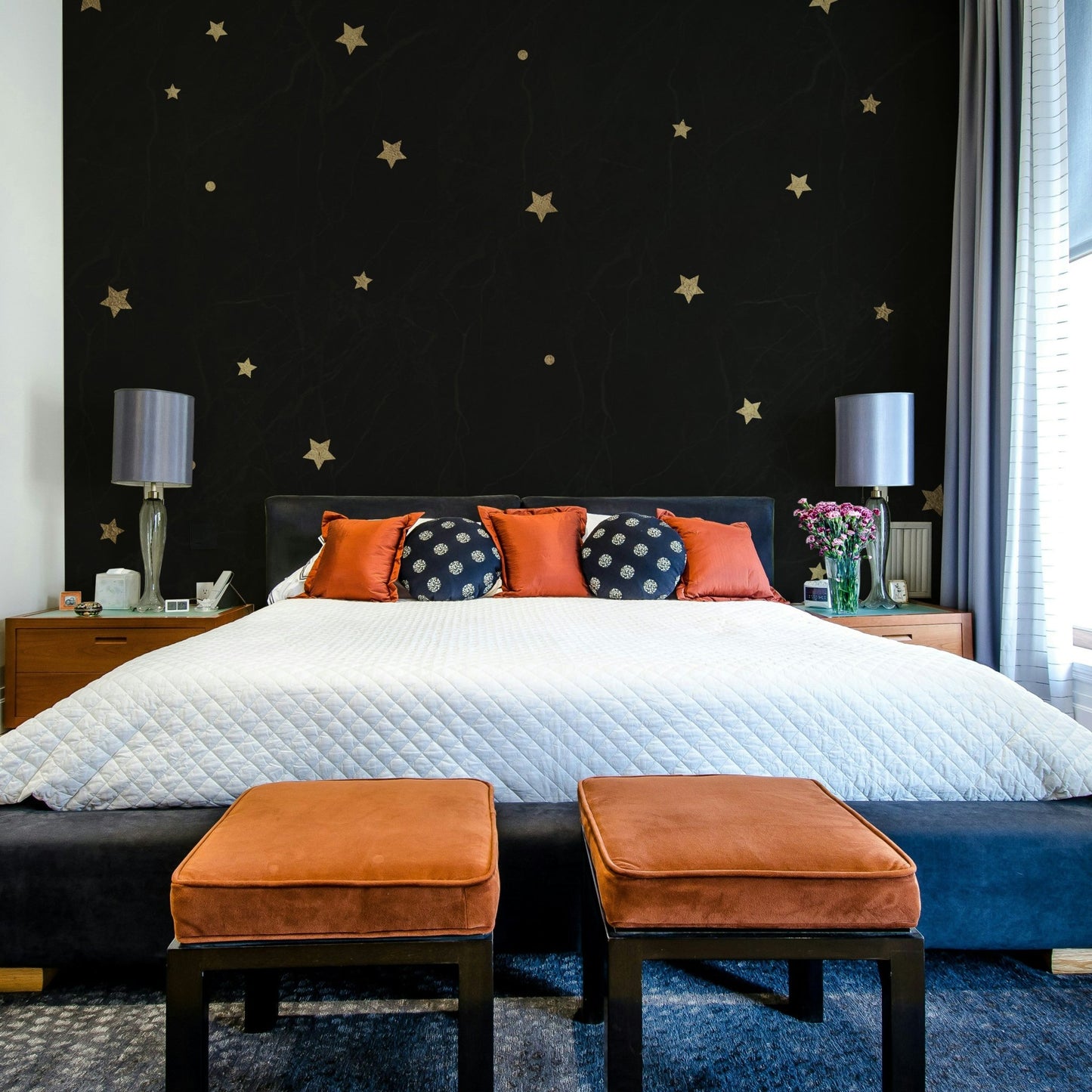 Elegant star pattern mural
