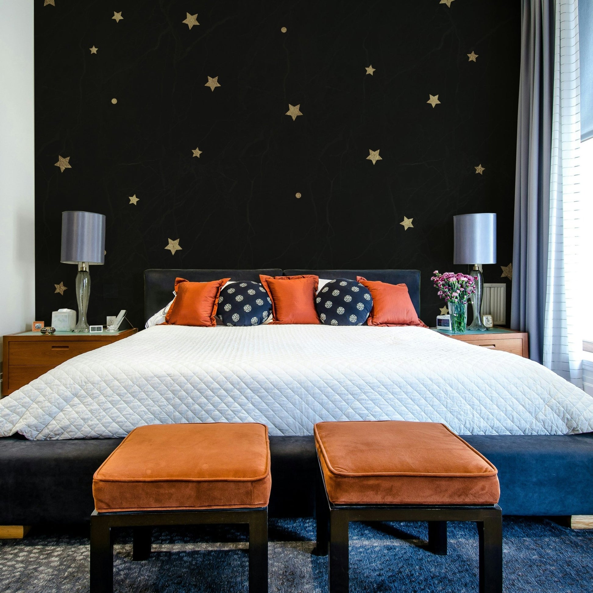 Elegant star pattern mural
