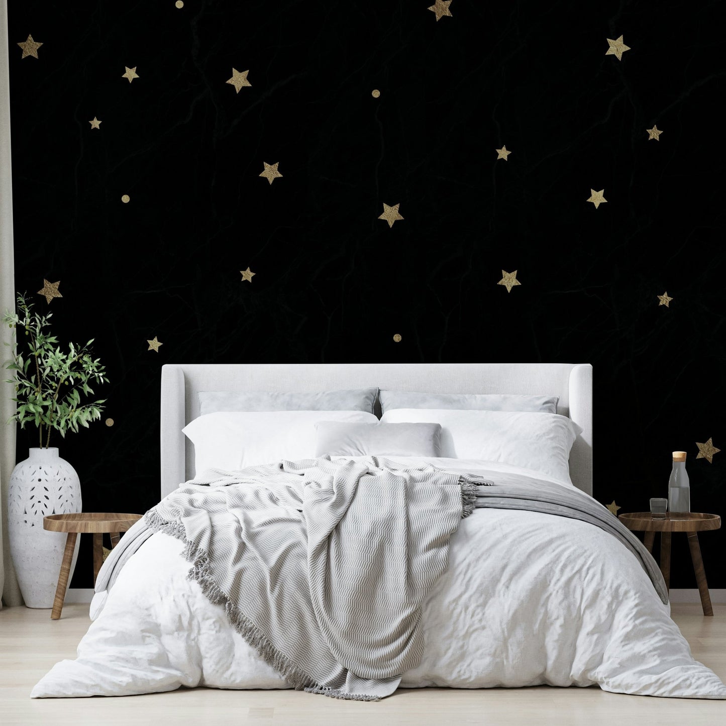 Minimal starry sky wall design
