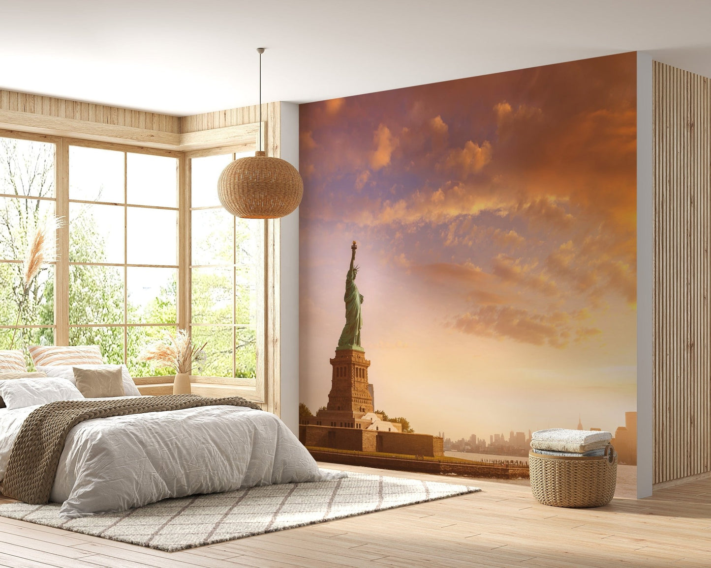 New York skyline with Liberty mural B226