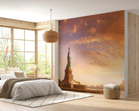 New York skyline with Liberty mural B226