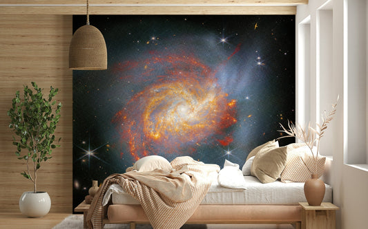 Stellar Canvas wall mural in a modern living room setting.