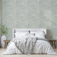 Nature-inspired fungi silhouettes wallpaper

