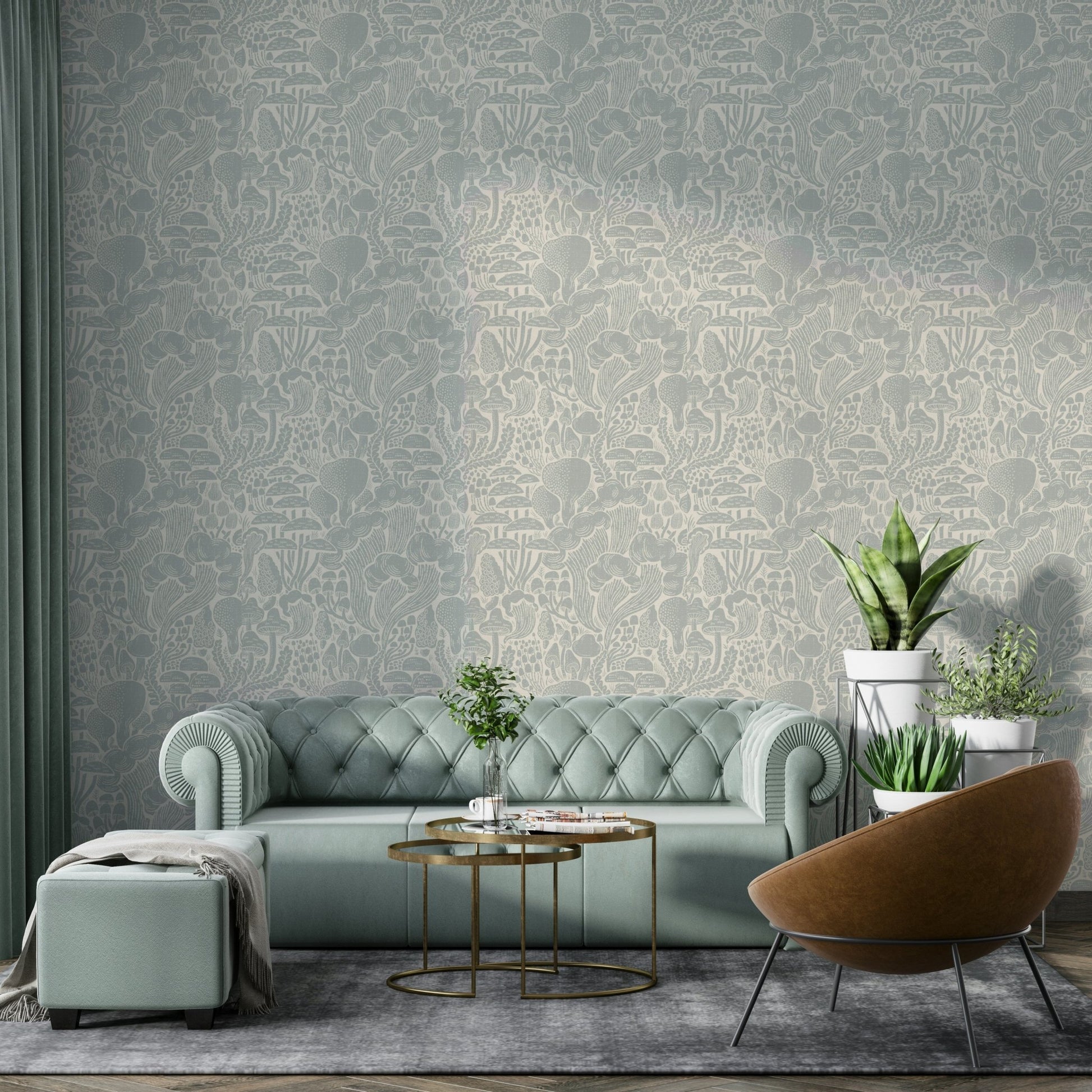 Elegant mushroom print for natural rooms

