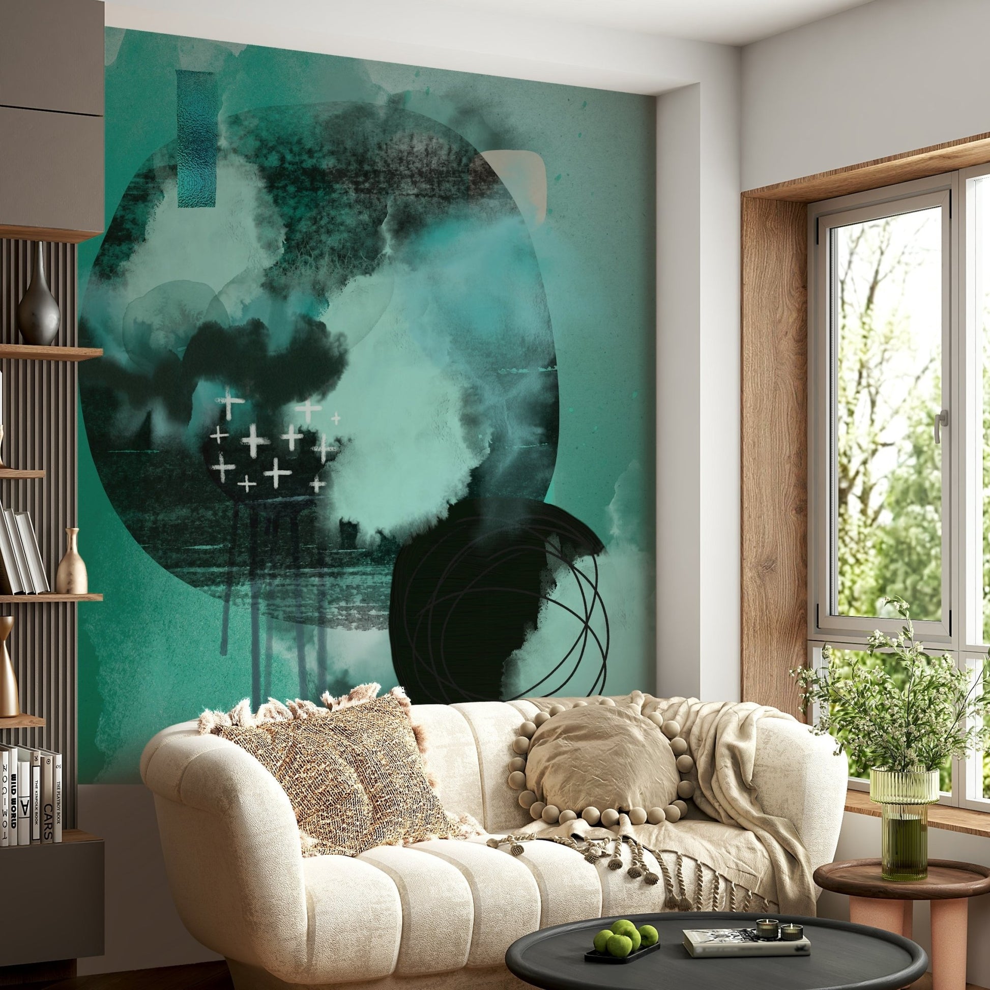 Abstract calm-toned wallpaper art

