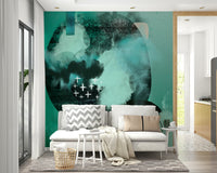 Neutral color abstract wall mural

