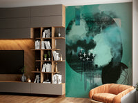 Soft beige and grey mural wallpaper

