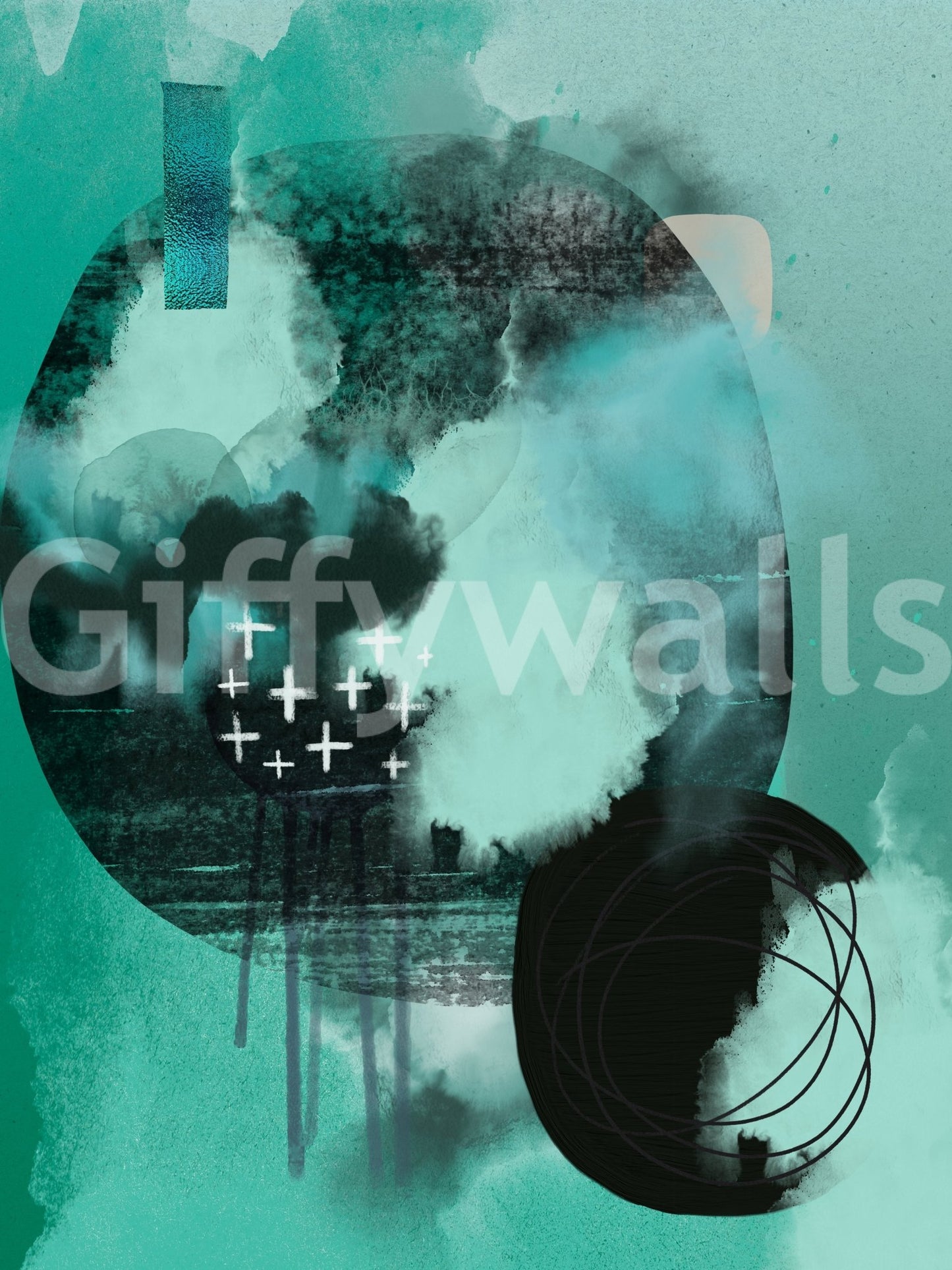 Beige and grey abstract wall covering

