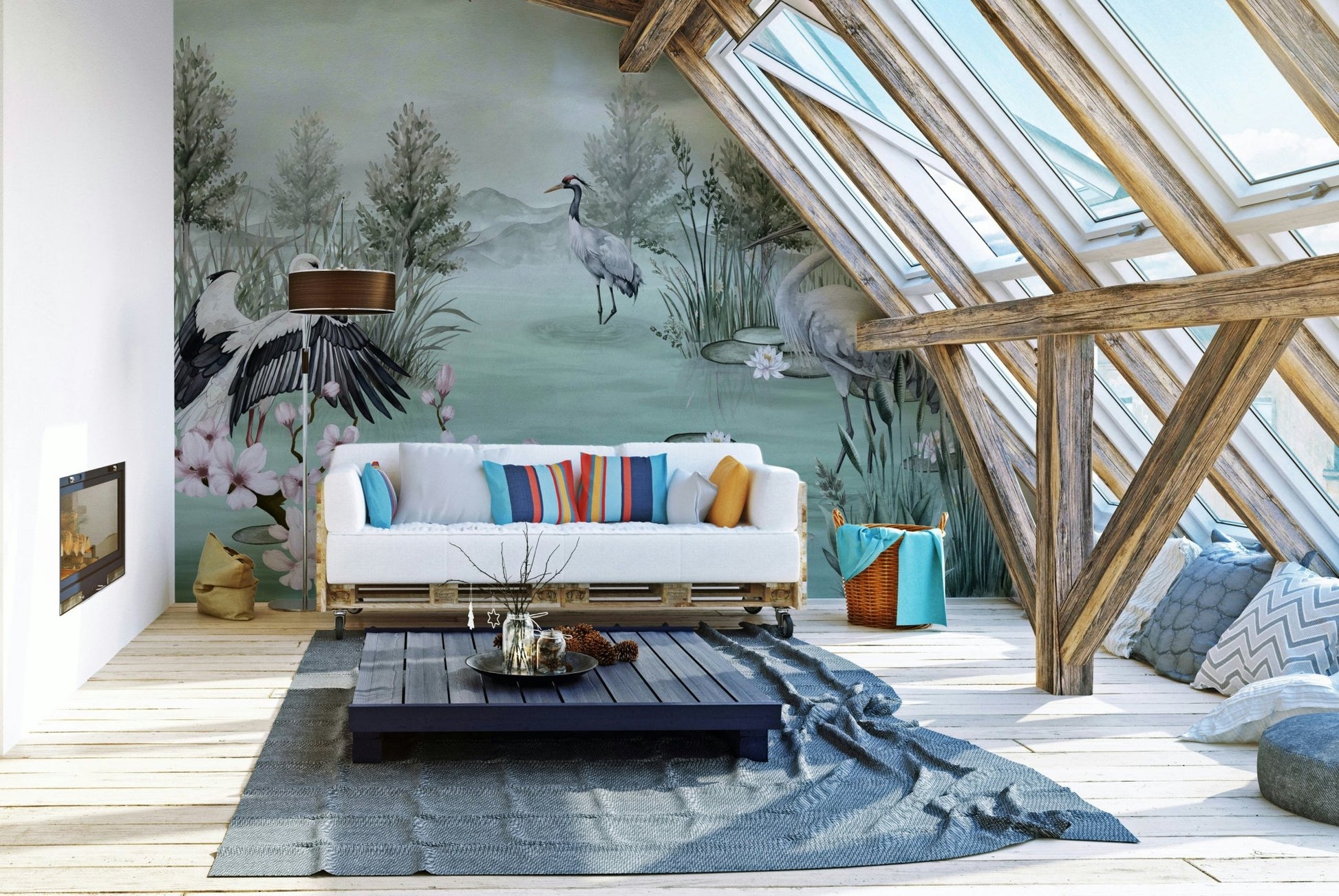 The colors are muted and gentle, with soft whites, grays, and pinks.

