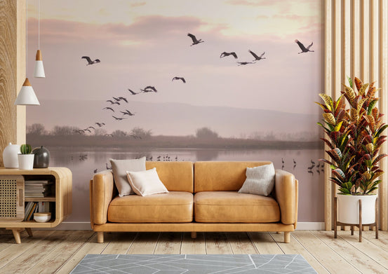 Picture of Still Waters, Flying Cranes Wall Mural GD3161
