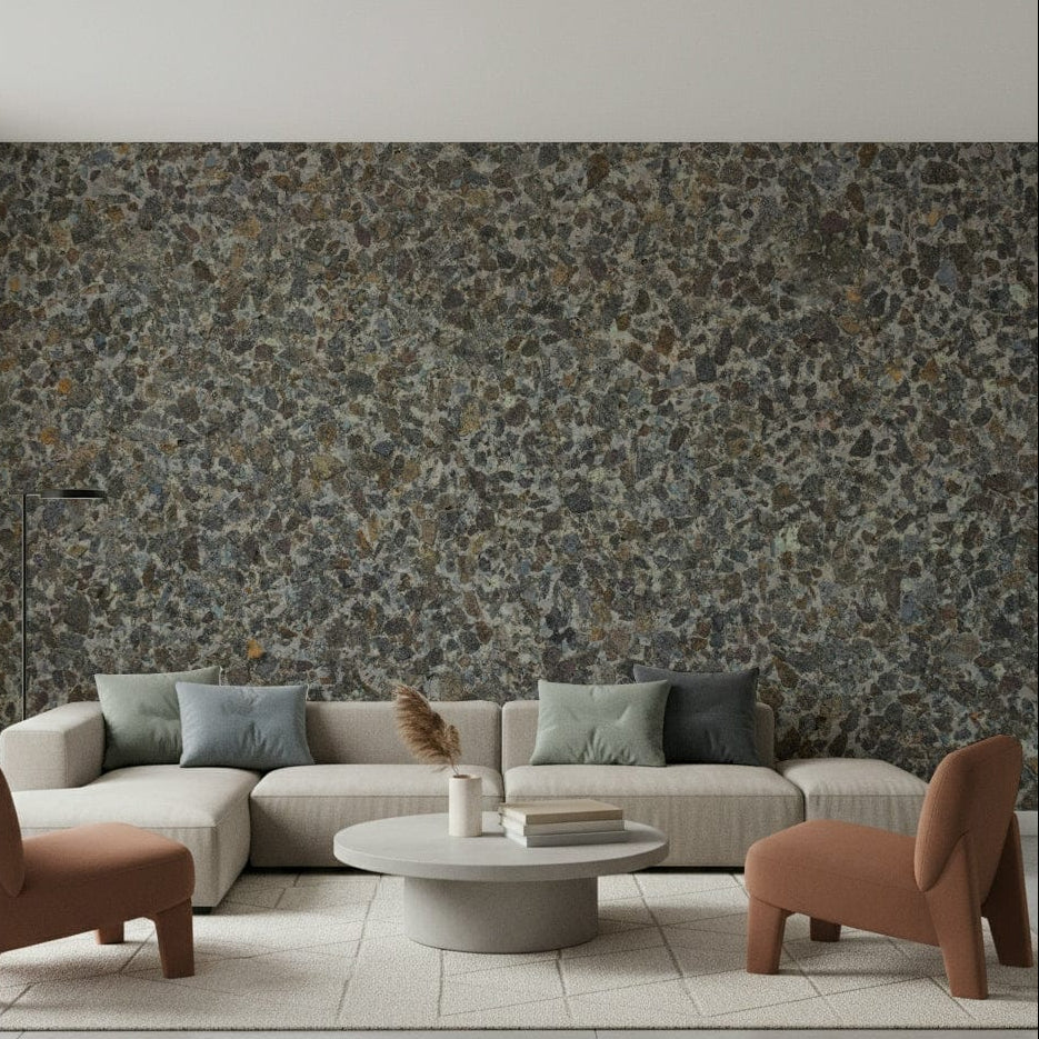 Dining room featuring stone aggregate texture wallpaper., GD6052