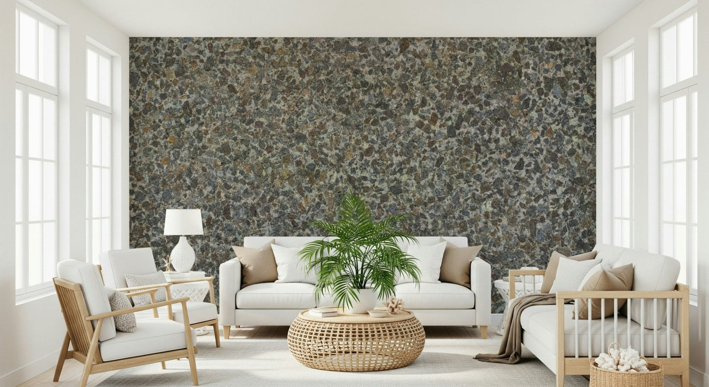 Modern office space with stone aggregate wall mural., GD6052