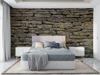 Evokes classic masonry or stone wall.

