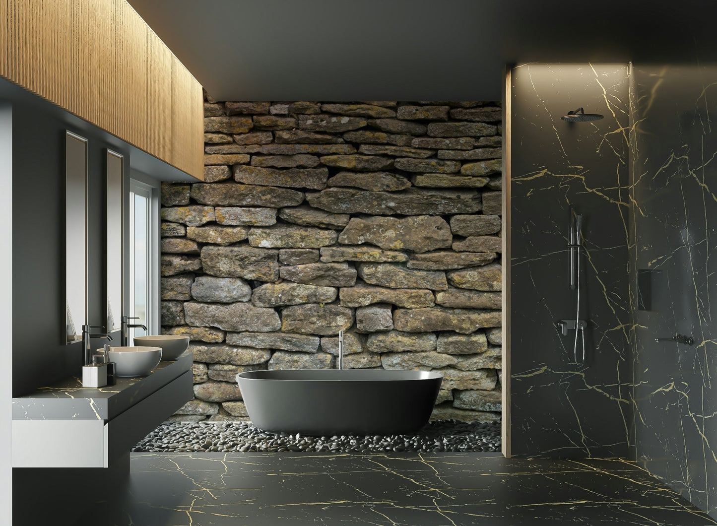 Wall decor creating a rustic or industrial feel.

