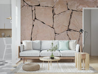 Industrial home office featuring the stone cladding wallpaper mural., GD6150