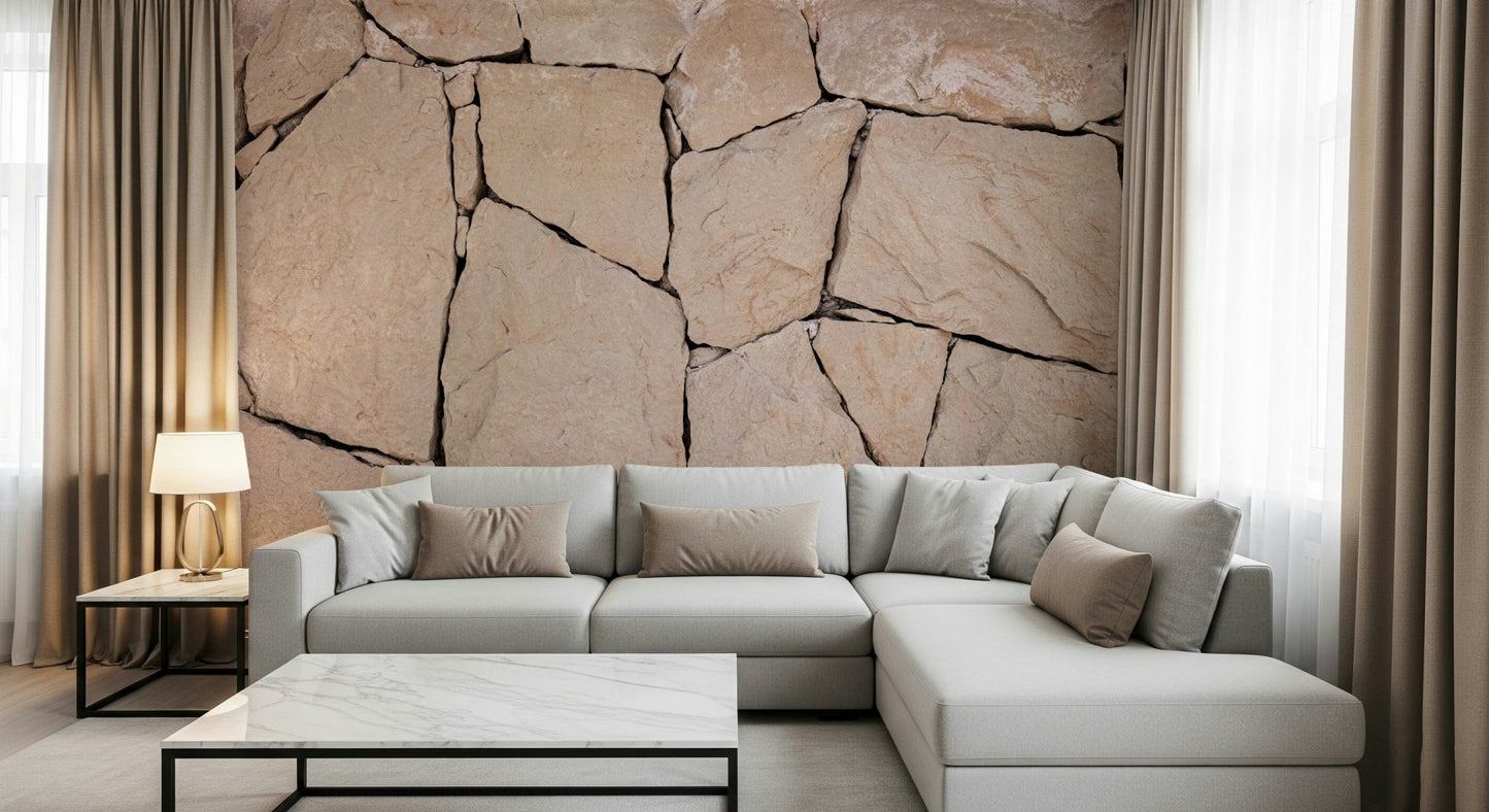 Detailed view of the structured rock in the Cladding Texture Wall Mural., GD6150
